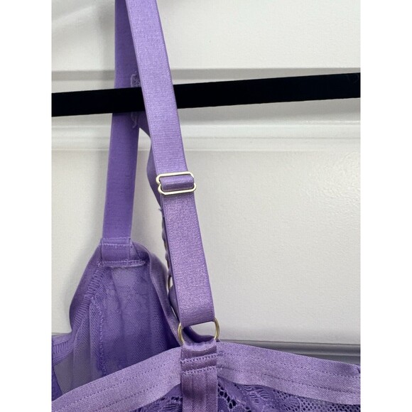 Torrid Curve Straps And Lace Underwire Bra Lilac W Plus Sz 1 Lingerie Floral NWT - Picture 8 of 13